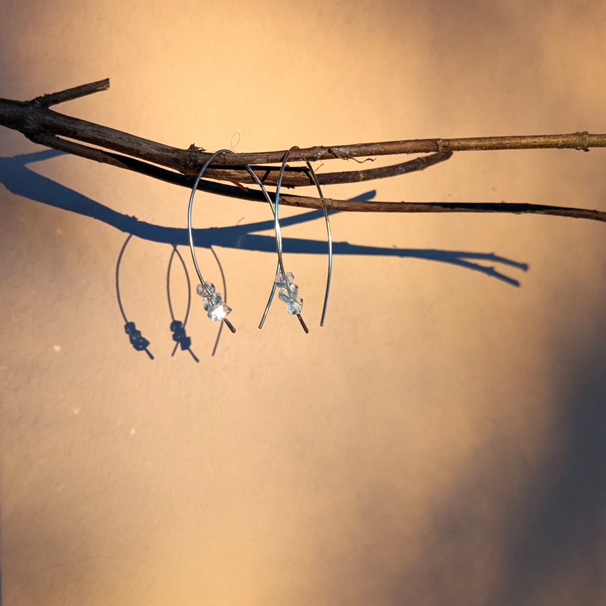 Herkimer Diamond Earrings Gold 14k 18k Handmade