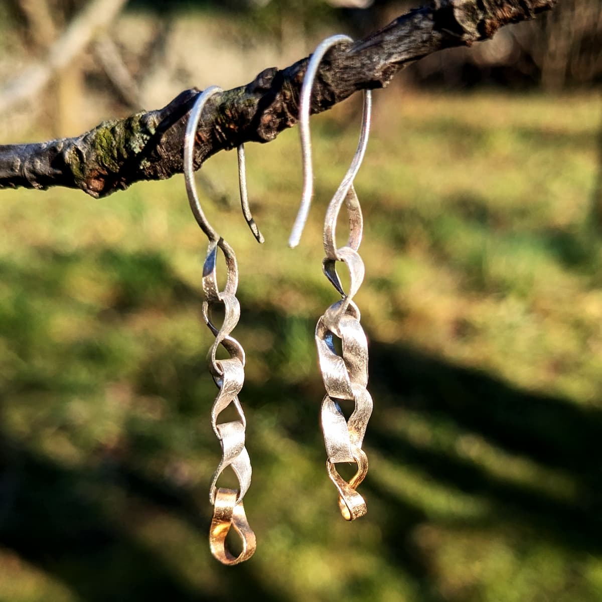 Unique Earrings Gold Silver Handmade