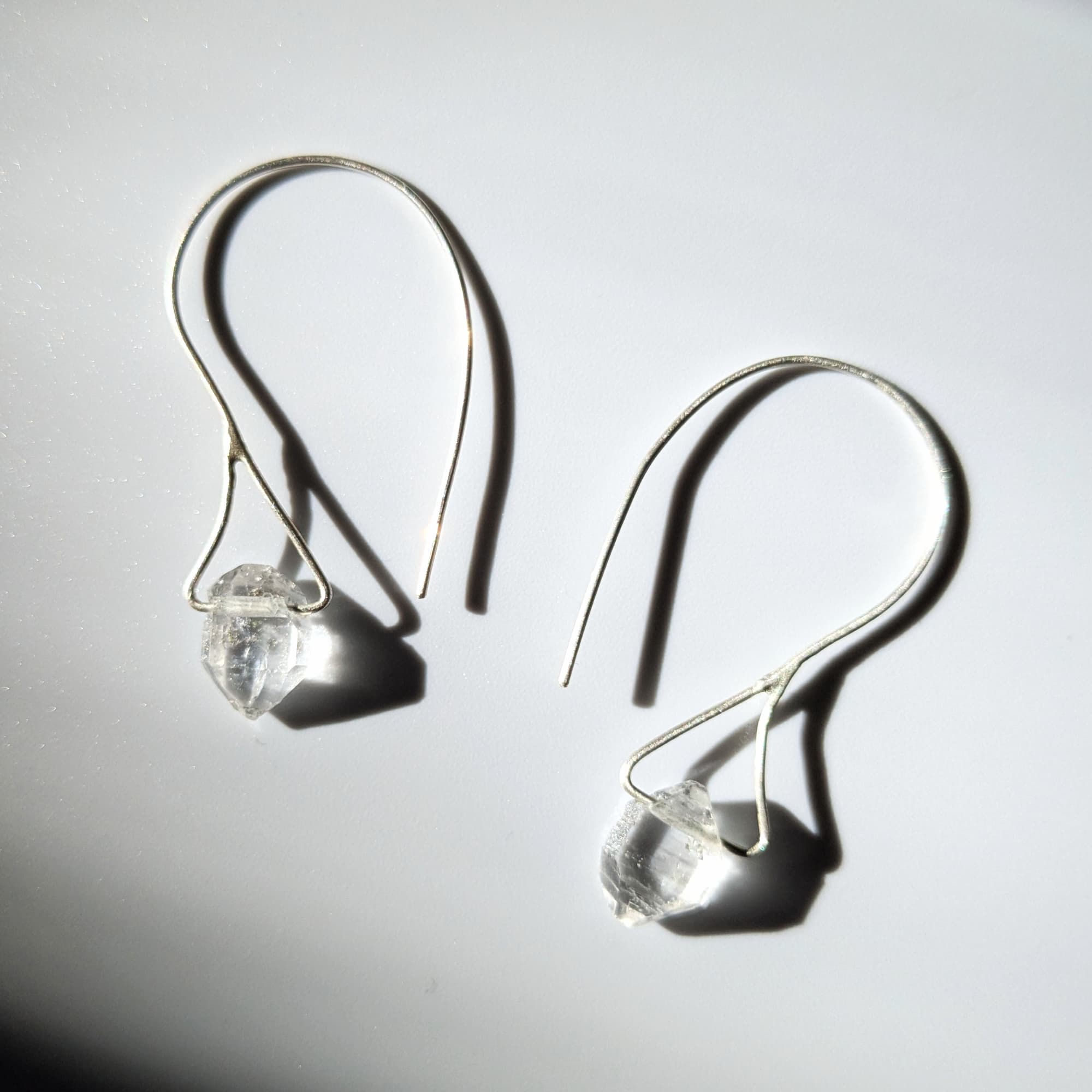 Herkimer Diamond Earrings Gold Silver Handmade