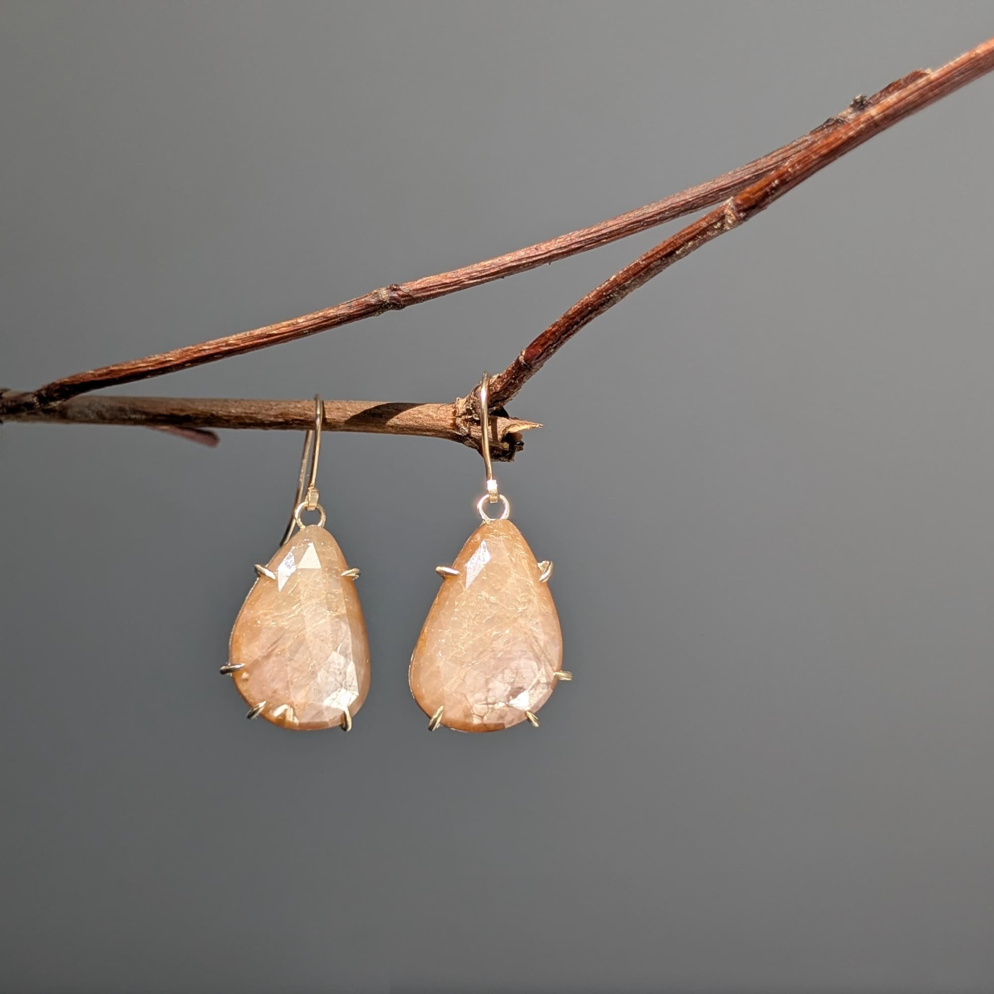 Sapphire Earrings Gold Silver Handmade