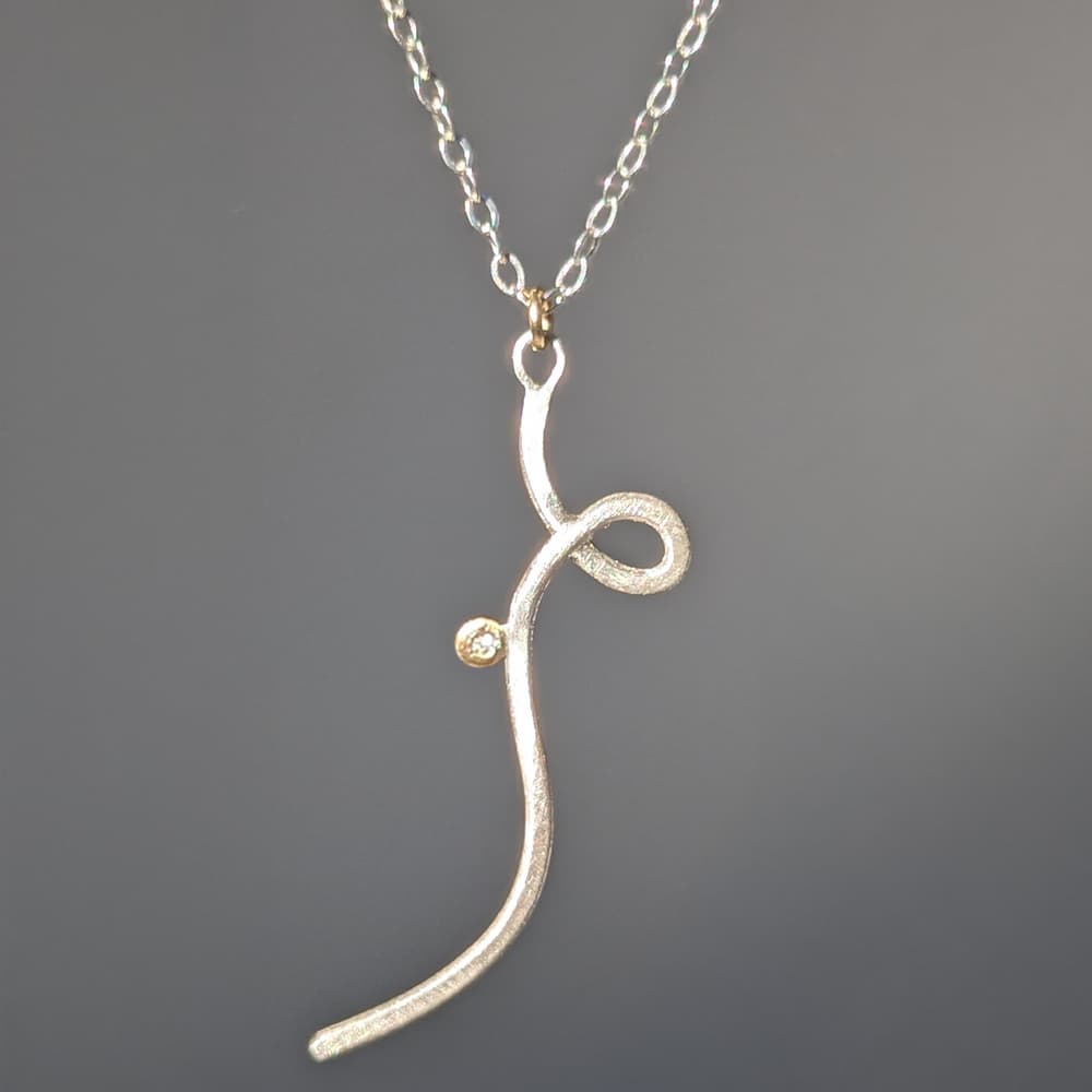 Handcrafted Diamond Necklace Gold Silver