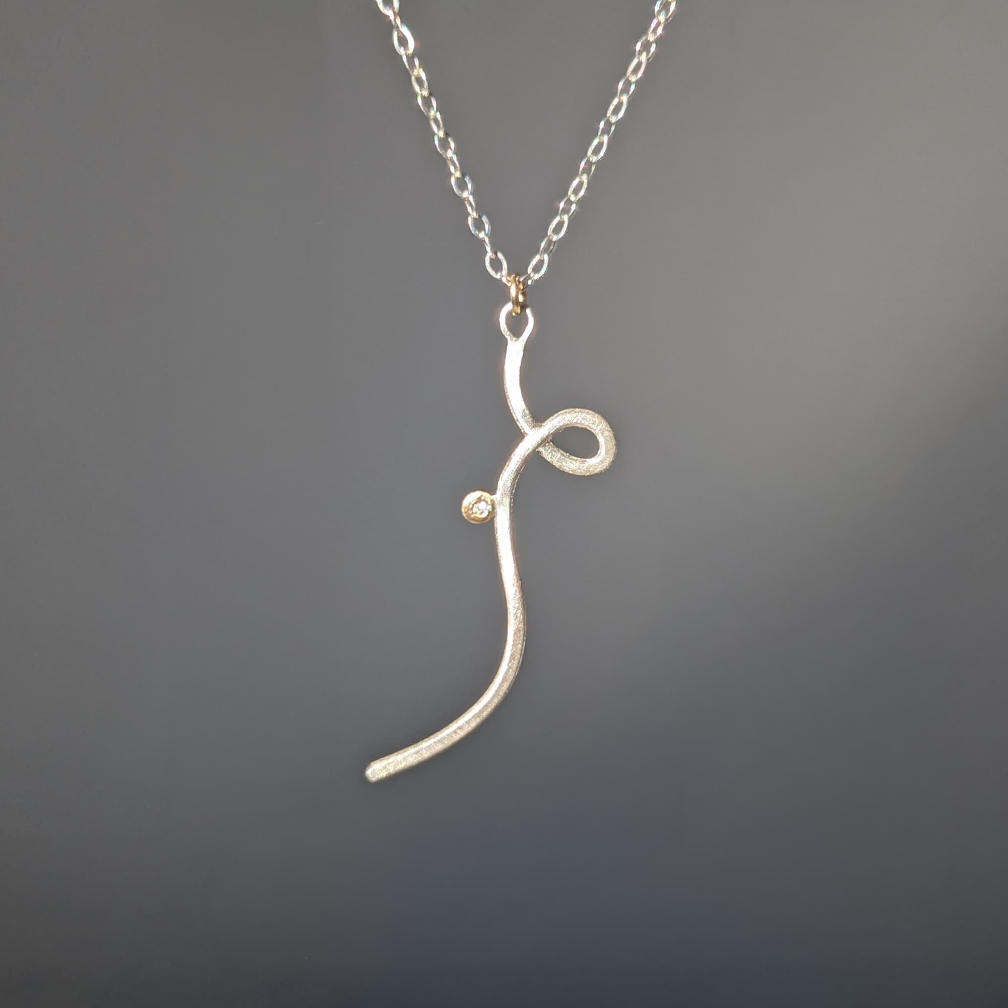 Handcrafted Diamond Necklace Gold Silver