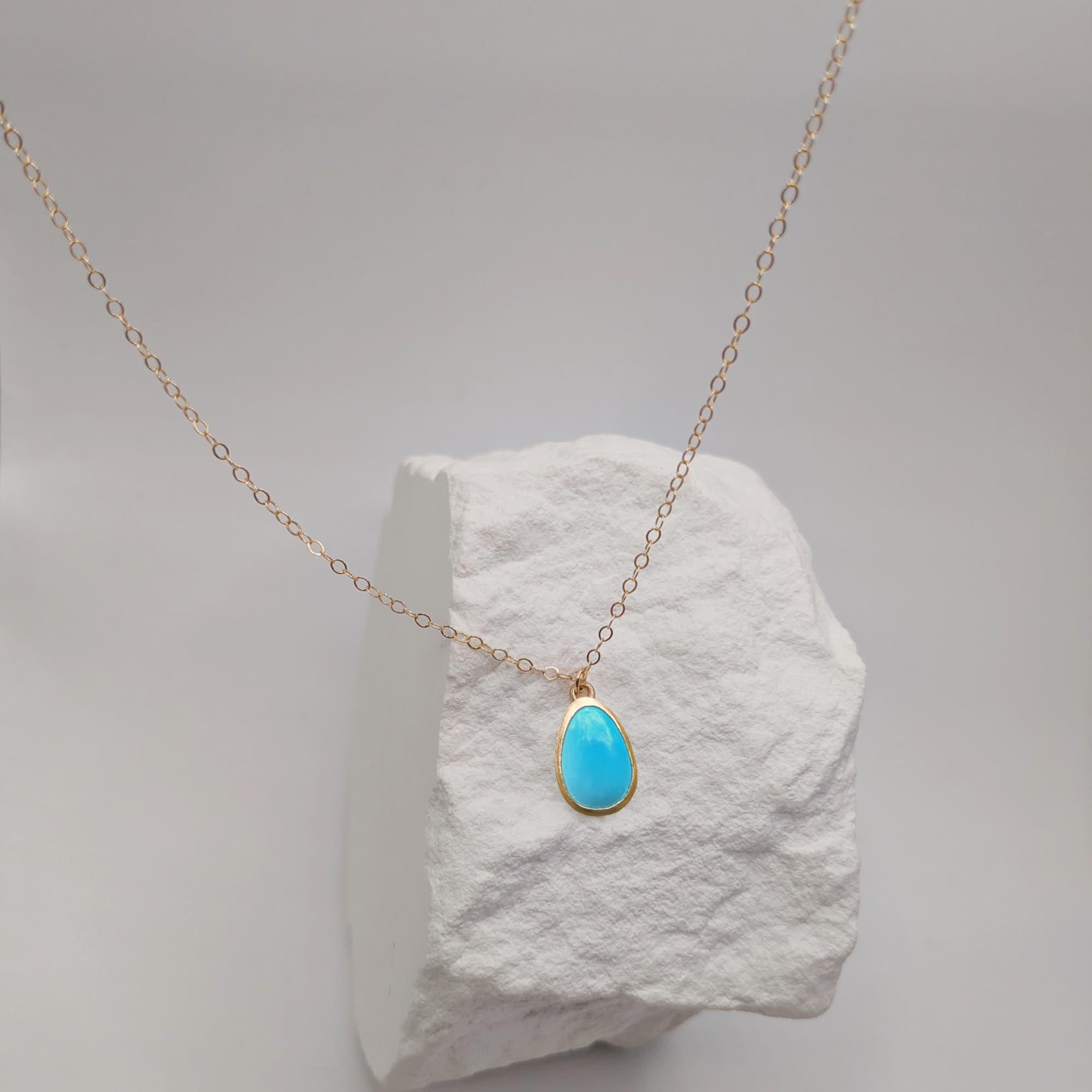 Handmade Gold Turquoise Necklace