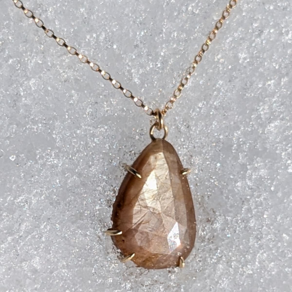 Sapphire Necklace Gold Silver Handmade