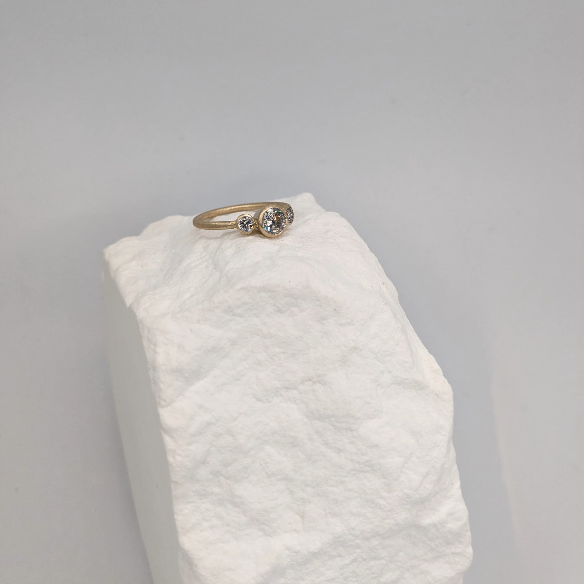 Unique Diamond Gold Engagement Ring Handmade