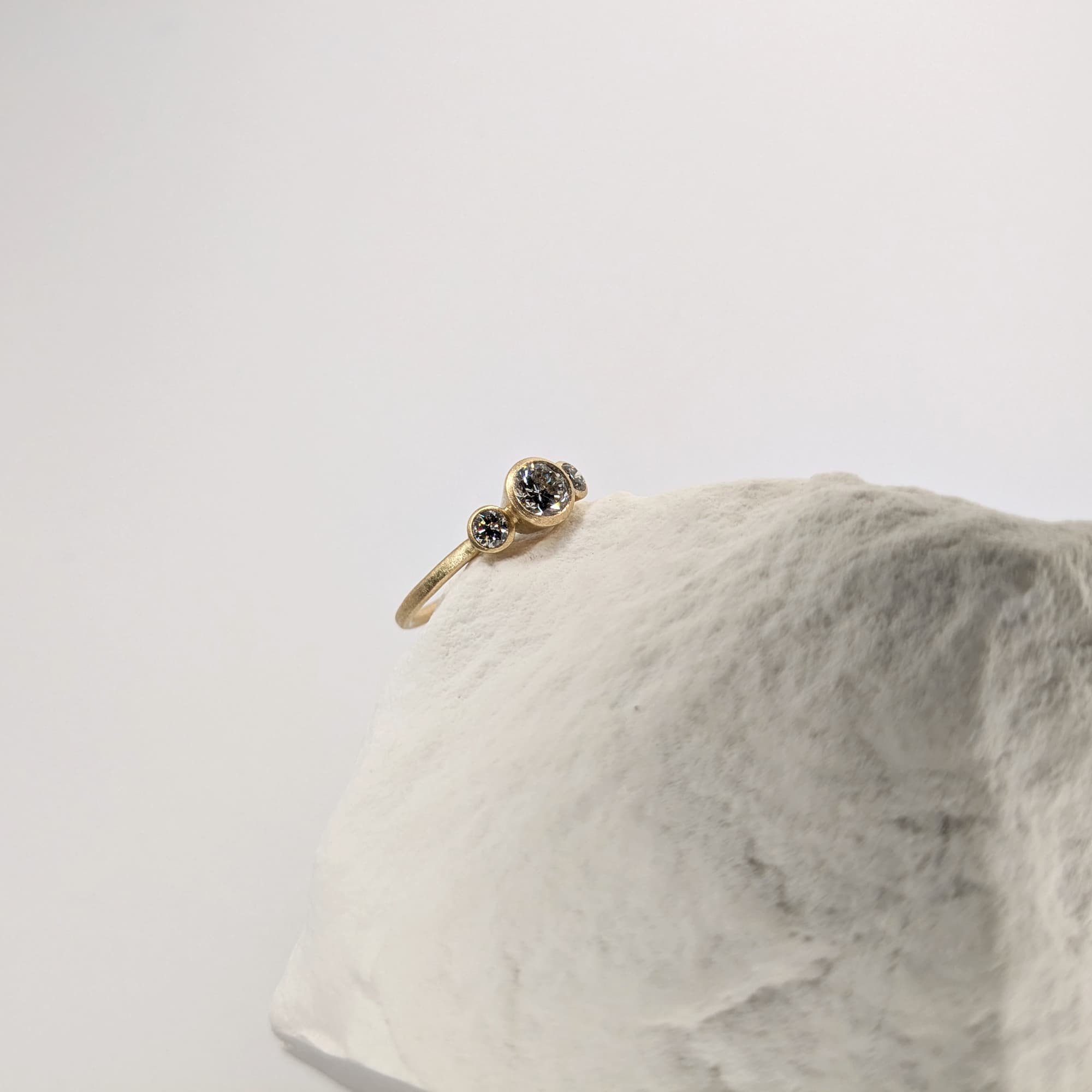 Unique Diamond Gold Engagement Ring Handmade