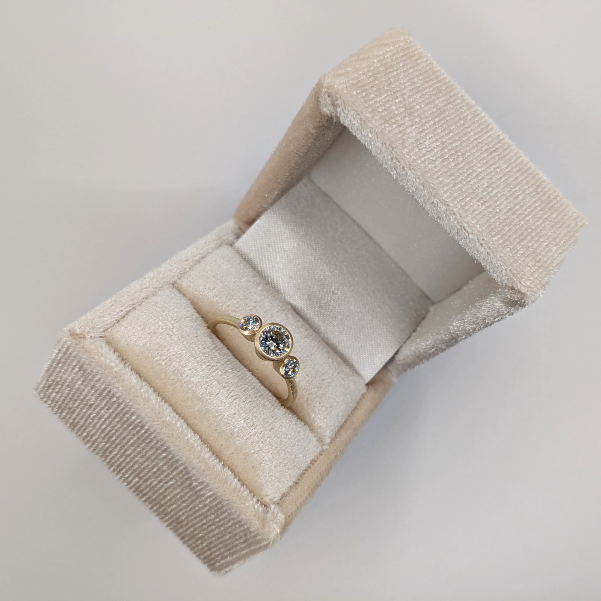 Unique Diamond Gold Engagement Ring Handmade