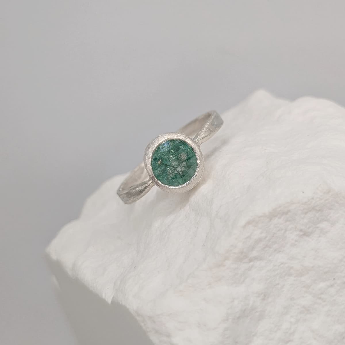 Tourmaline Ring Gold Silver Handmade