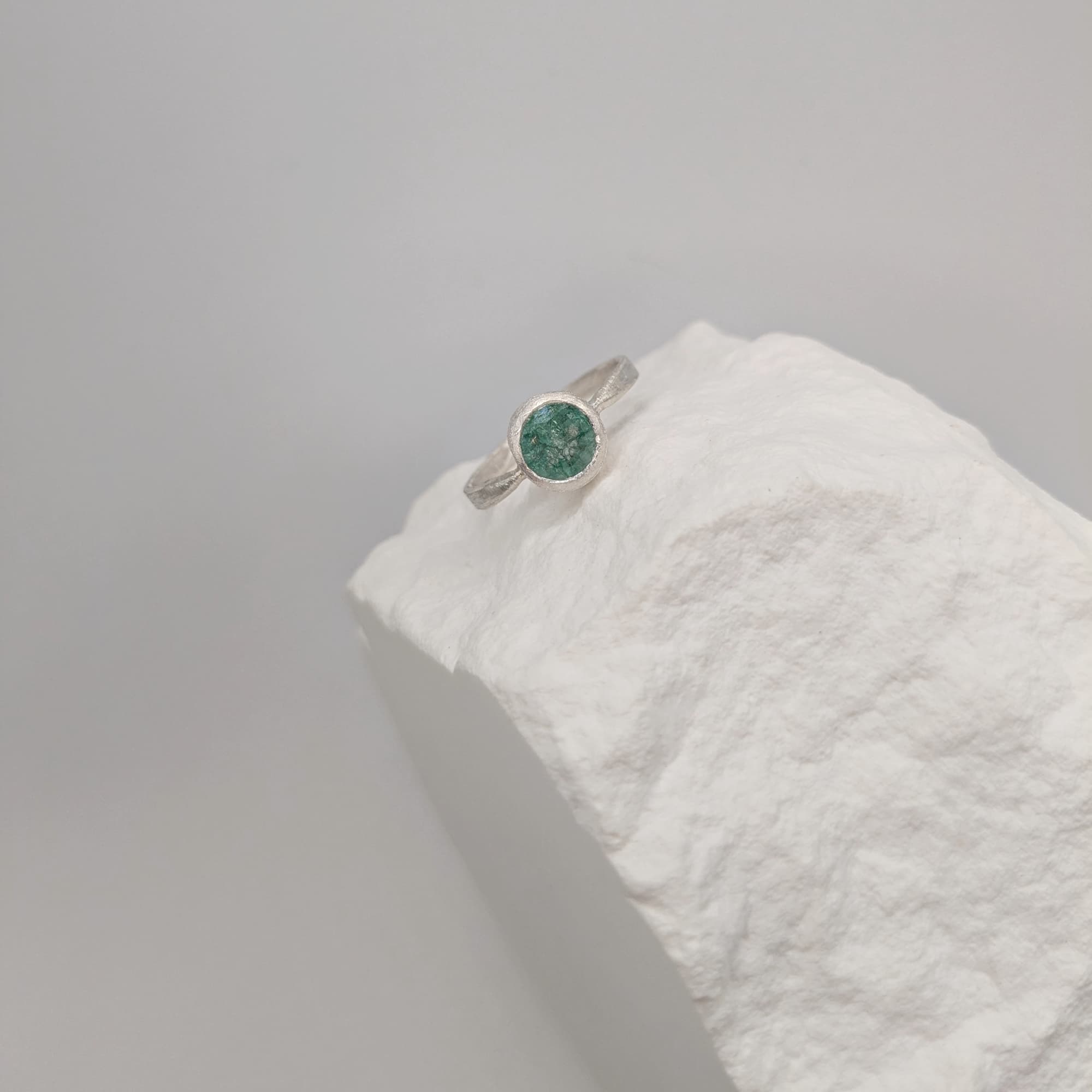 Tourmaline Ring Gold Silver Handmade