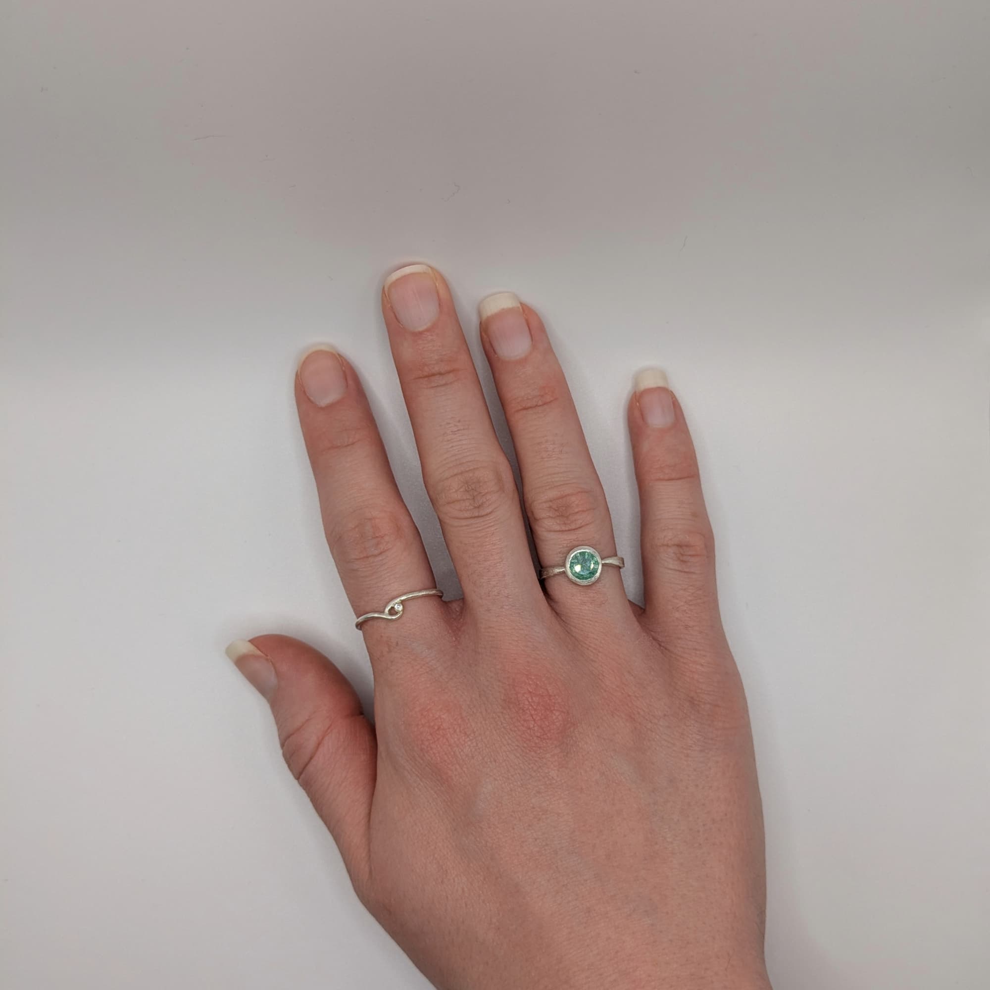 Tourmaline Ring Gold Silver Handmade